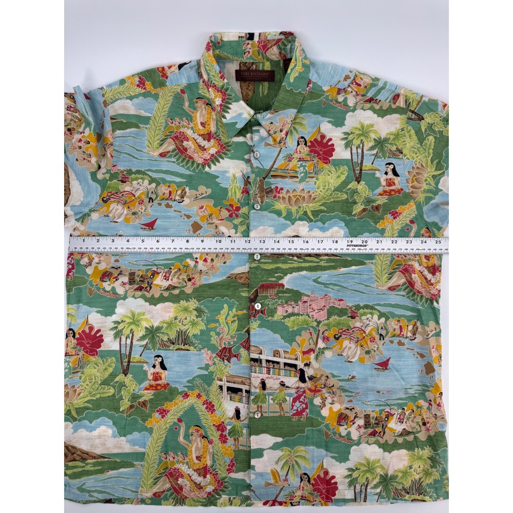Tori Richard Boat Day Aloha Men's Cotton Lawn XL Hawaiian Shirt - Picture 2 of 6